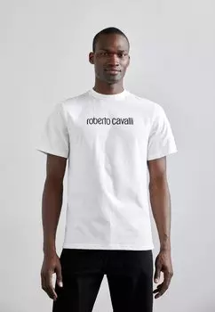 Футболка с принтом Roberto Cavalli, цвет white