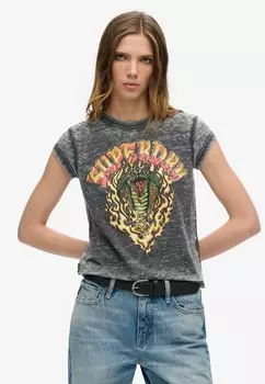 Футболка с принтом ROCK GRAPHIC Superdry, черный