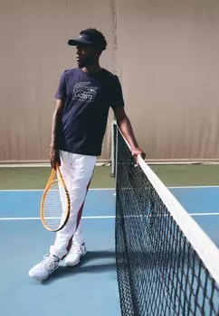 Футболка с принтом Roland Garros Lacoste Sport, темно-синяя