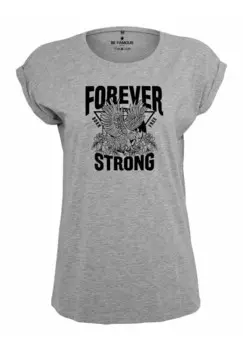 Футболка с принтом ROLLED FORSTRONGPHO Be Famous, серый