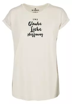 Футболка с принтом ROLLED LIEBEHOFF Be Famous, цвет vintage white twilight glitter