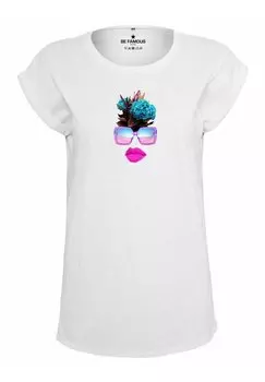 Футболка с принтом ROLLED SUNLIP Be Famous, цвет wei