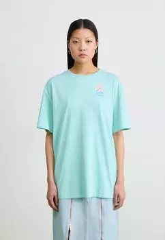 Футболка с принтом ROLLING BEND GRAPHIC OVERSIZED TEE Columbia, бирюзовый