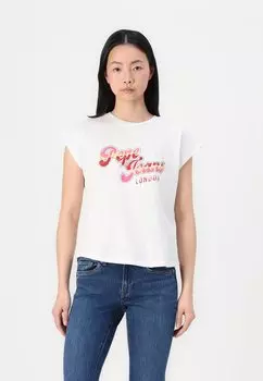 Футболка с принтом ROSALIE Pepe Jeans, белый