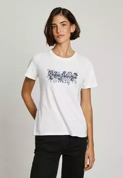 Футболка с принтом ROSALIND Pepe Jeans, белый