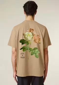 Футболка с принтом ROSES BACK HEAVYWEIGHT Mira Paris, бежевый