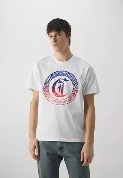 Футболка с принтом ROUND SNAKE Just Cavalli, цвет white