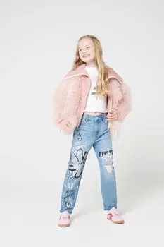 Футболка с принтом розы для девочек River Island, белый