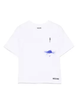 Футболка с принтом ручки Moschino Kids, белый