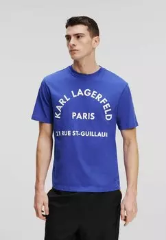 Футболка с принтом RUE ST GUILLAUME ATHLEISURE KARL LAGERFELD, синий мазарин