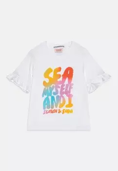 Футболка с принтом RUFFLE DETAIL REGULAR FIT Scotch & Soda, цвет white