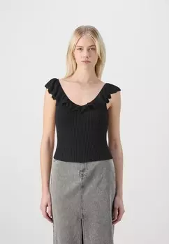 Футболка с принтом RUFFLE GAP, черный