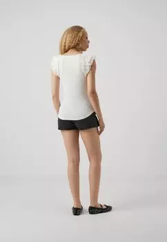 Футболка с принтом Ruffle GAP, новая кремово-белая