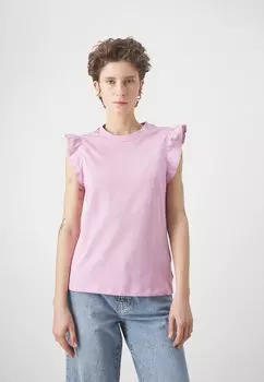 Футболка с принтом RUFFLES AT ARMHOLE Marc O'Polo DENIM, цвет chilled violet