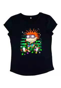 Футболка с принтом RUGRATS CHUCKY XMAS LIGHTS Henry Tiger, темно-синий