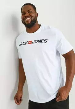Футболка с принтом RUNDHALS 3ER PACK Jack & Jones, цвет Mottled Royal Blue
