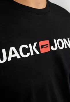 Футболка с принтом RUNDHALS 4 STCK Jack & Jones, цвет Mottled Dark Blue