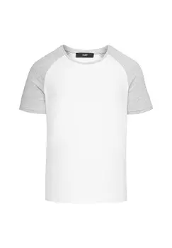 Футболка с принтом RUNDHALS COLLOR BLOCK Humy, белый