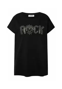 Футболка с принтом RUNDHALS HALBARM Angel of Style, черный