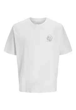 Футболка с принтом RUNDHALS Jack & Jones, белый