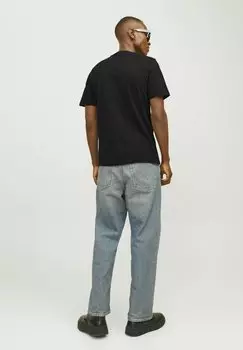 Футболка с принтом RUNDHALS Jack & Jones, черный