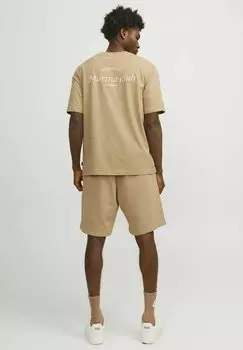 Футболка с принтом RUNDHALS Jack & Jones, цвет beige
