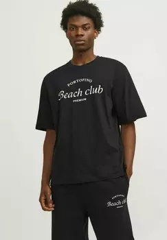 Футболка с принтом RUNDHALS Jack & Jones, цвет schwarz