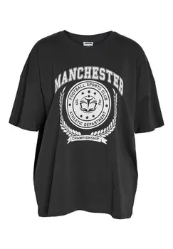 Футболка с принтом RUNDHALS KURZARM Noisy May, черный