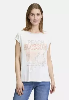 Футболка с принтом RUNDHALS-MIT PLACEMENT Cartoon, белый