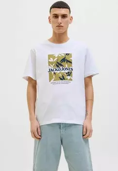 Футболка с принтом RUNDHALSAUSSCHNITT Jack & Jones, белый