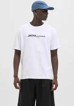 Футболка с принтом RUNDHALSAUSSCHNITT Jack & Jones, белый