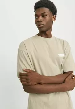 Футболка с принтом RUNDHALSAUSSCHNITT Jack & Jones, бежевый