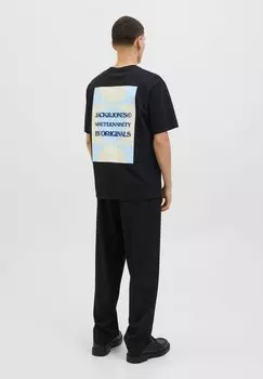 Футболка с принтом RUNDHALSAUSSCHNITT Jack & Jones, черный