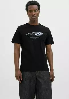 Футболка с принтом RUNDHALSAUSSCHNITT Jack & Jones, черный