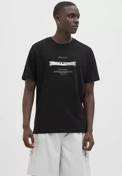 Футболка с принтом RUNDHALSAUSSCHNITT Jack & Jones, черный