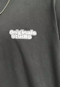 Футболка с принтом RUNDHALSAUSSCHNITT Jack & Jones, черный