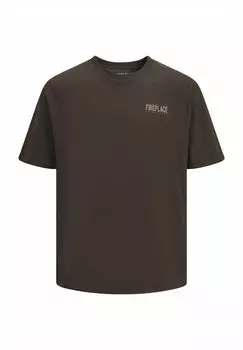 Футболка с принтом RUNDHALSAUSSCHNITT Jack & Jones, коричневый