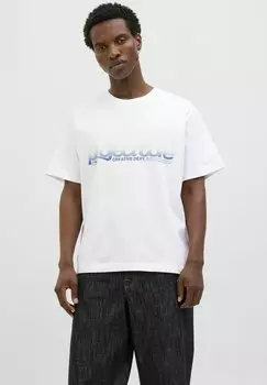 Футболка с принтом RUNDHALSAUSSCHNITT Jack & Jones, кремовый
