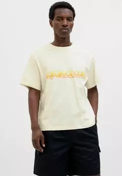 Футболка с принтом RUNDHALSAUSSCHNITT Jack & Jones, кремовый
