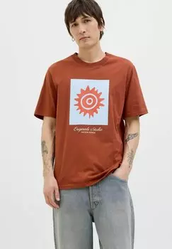 Футболка с принтом RUNDHALSAUSSCHNITT Jack & Jones, охра