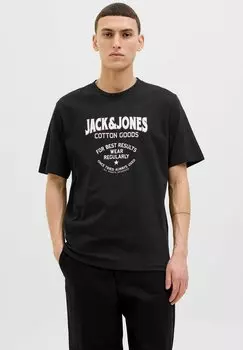 Футболка с принтом RUNDHALSAUSSCHNITT Jack & Jones PREMIUM, черный