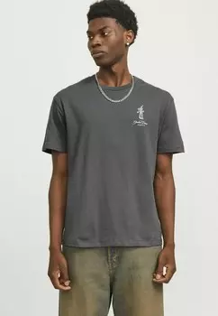 Футболка с принтом RUNDHALSAUSSCHNITT Jack & Jones, темно-серый