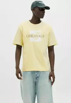 Футболка с принтом RUNDHALSAUSSCHNITT Jack & Jones, желтый