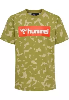 Футболка с принтом RUSH Hummel, цвет green olive
