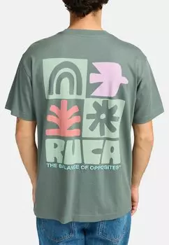 Футболка с принтом RVCA, зеленый