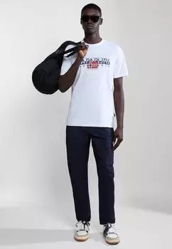 Футболка с принтом S-AYLMER Napapijri, цвет bright white