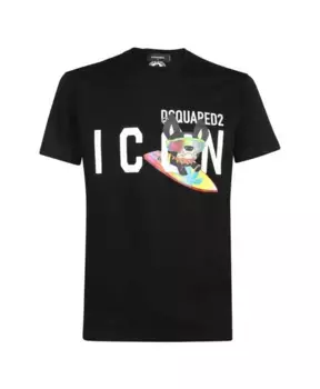 Футболка с принтом S Dsquared2, черный