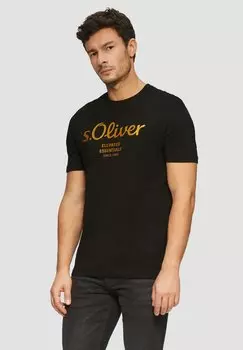 Футболка с принтом s.Oliver, антрацит