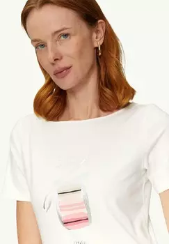 Футболка с принтом s.Oliver BLACK LABEL, кремовый