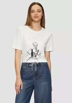 Футболка с принтом s.Oliver, кремовый